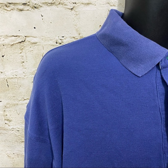 Tommy Hilfiger Blue Cotton Long Sleeve Polo Shirt - Picture 2 of 4